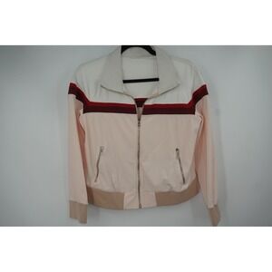 Prada Track Set Up Athletic Jacket Pink Red Stripe Italy Women's Large